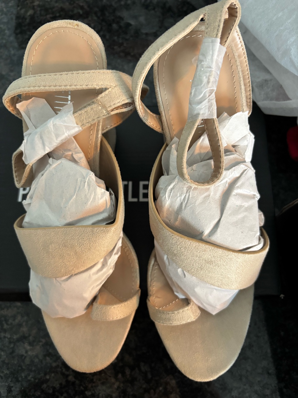 PrettyLittleThing Nude Strappy Block Heel Sandals